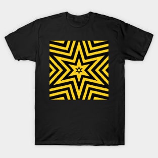 HIGHLY Visible Yellow and Black Line Kaleidoscope pattern (Seamless) 8 T-Shirt